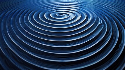 Blue concentric circles on a dark backdrop, forming a hypnotic and mesmerizing pattern