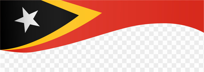 Timor Leste flag wave isolated on png or transparent background vector illustration.
