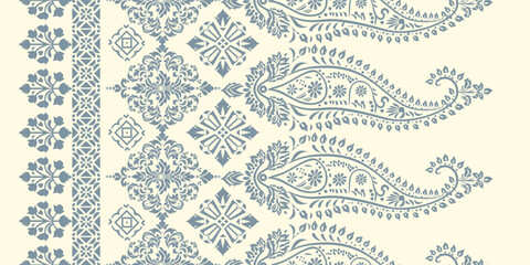 Abstract Traditional Scribble Style Hand Drawn Ikat Seamless Vector Pattern Trendy Fashion Colors Perfect for Allover Fabric Print or Wall Paper Damask Ethnic Concept Bright Orange White Tones