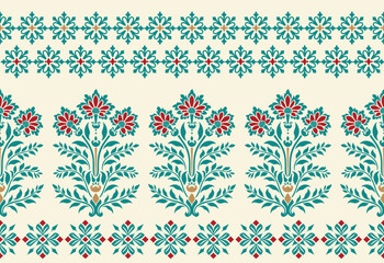 Abstract Traditional Scribble Style Hand Drawn Ikat Seamless Vector Pattern Trendy Fashion Colors Perfect for Allover Fabric Print or Wall Paper Damask Ethnic Concept Bright Orange White Tones