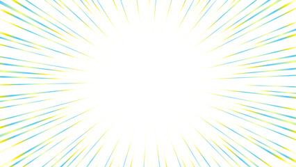 カラフルなグラデーションの集中線の素材