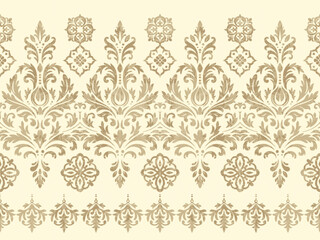 Abstract Traditional Scribble Style Hand Drawn Ikat Seamless Vector Pattern Trendy Fashion Colors Perfect for Allover Fabric Print or Wall Paper Damask Ethnic Concept Bright Orange White Tones