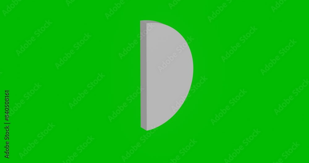 Poster animation of rotation of a white semicircle symbol with shadow. simple and complex rotation. seamles