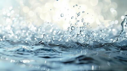 Dynamic Abstract Background with Expansive White Space Featuring Flowing Water Elements and Modern Minimalist Design