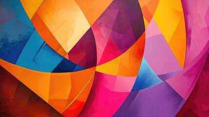 Fototapeta premium Colorful abstract painting with geometric shapes and gradients, providing a modern and artistic background