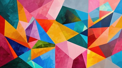 Colorful abstract painting with geometric shapes and gradients, providing a modern and artistic background