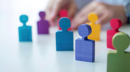 Obraz premium Conceptual human resources management. Concept. People in company, recruitment, development, teamwork and cooperation, and leadership and success.