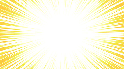 黄色のグラデーションの集中線