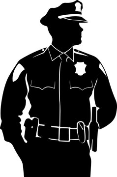recommend clip art: Silhouette of a Police Officer in Uniform