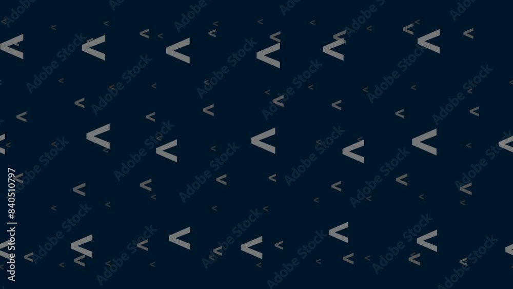 Poster less symbols float horizontally from left to right. parallax fly effect. floating symbols are locate