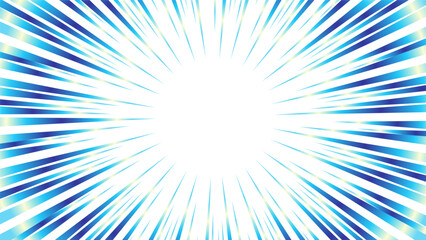 キラキラした青色のグラデーションの集中線の素材