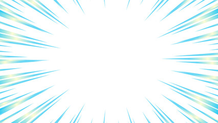 Naklejka premium キラキラした青色のグラデーションの集中線の素材