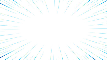 キラキラした青色のグラデーションの集中線の素材