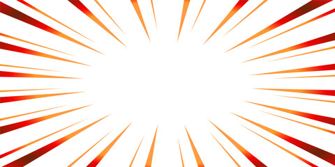 赤いグラデーションの集中線の素材