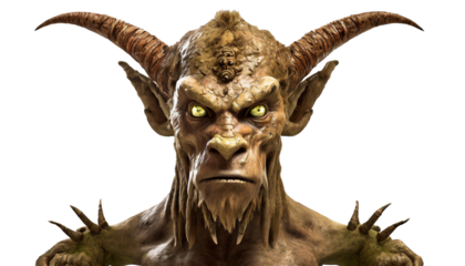 Scary mythological creature isolated on transparent or white background