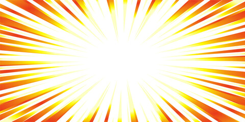 Obraz premium 赤と黄色のグラデーションの集中線の素材