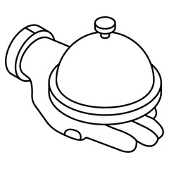 A colored design icon of serving dish