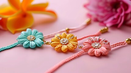 Fototapeta premium festival, indian, religion, knot, holiday, culture, traditional, greeting, hinduism, relation, celebration, brother, sister, card, background, gift, bond, love, happy, india, hindu, podium, creative, 