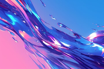 Colorful abstract water droplets in vibrant artwork