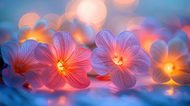 Glowing Flowers Glowing flowers Glowing petals Glowing bouquet Glowing floral arrangement, highlighting the beauty and vibrancy of flowers