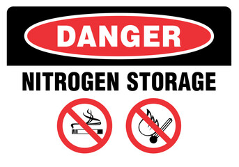 Sign - danger nitrogen storage