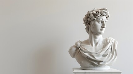 Obraz premium Sophisticated Marble Statue Bust in Monochrome Studio Setting