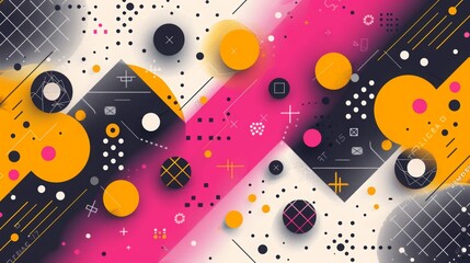 Obraz premium abstract technology design featuring geometric shapes with computer graphic decoration in isolated background, businsess background presentation
