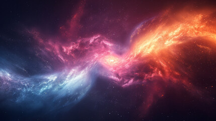 Obraz premium A colorful galaxy with a red and blue line in the middle