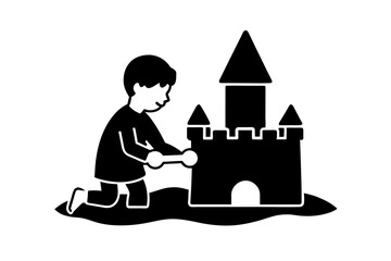 castle silhouette vector illustration