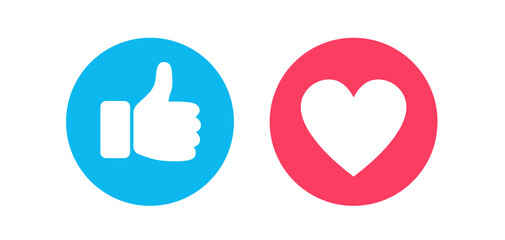 Thumbs and heart icon. Social media vector icon. Like buttons ready for websites and mobile apps. Vector illustration
