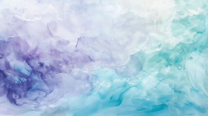Obraz premium A serene abstract watercolor with soft washes of lavender, mint, and sky blue