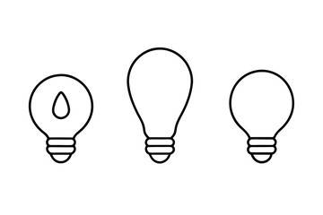 bulb line art silhouette vector illustration