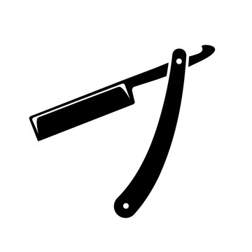 recommend clip art: Barber razor blade icon. Barbershop logo. Beard shaving symbol. Haircut salon retro illustration. Vintage men's beauty equipment.
