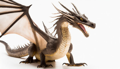 Fototapeta premium Fantasy dragon isolated on transparent or white background