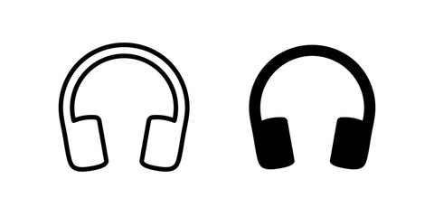 Headphones icon. Earphones pictogram. Audio equipment sign. Sound volume symbol. Stereo headset vector illustration isolated. DJ concept.