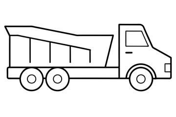 truck line art silhouette vector illustration