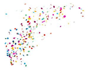 PNG Colored confetti flying backgrounds white background celebration