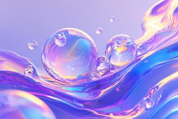 Water droplets in abstract form and vibrant artwork