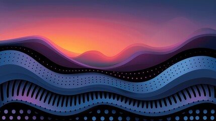 Digital retro landscape 1980's style retro wave sunset and mountain. Futuristic cyber surface. 80s Retro Sci-Fi background. View illustration in retro futuristic in the style of the 80-90s.