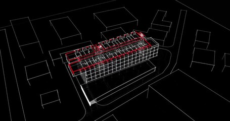 Modern building architecture 3d rendering