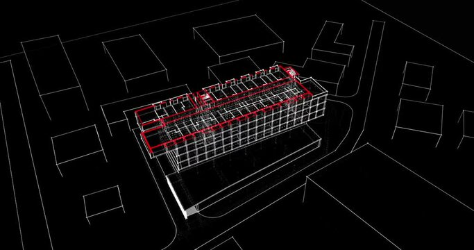 Modern building architecture 3d rendering
