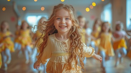 Little Girls in a Dance Studio for a Dance Lesson