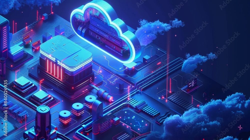 Poster data center analysis of big data, cloud computing, digital information storage, protection, and proc