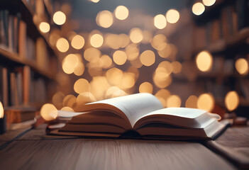 Open book at library 