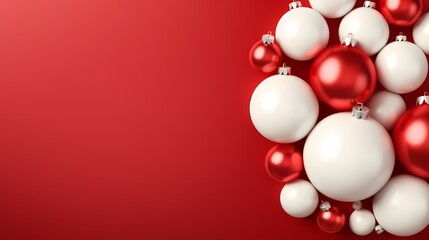Red and white Christmas elements decorative poster web page PPT background