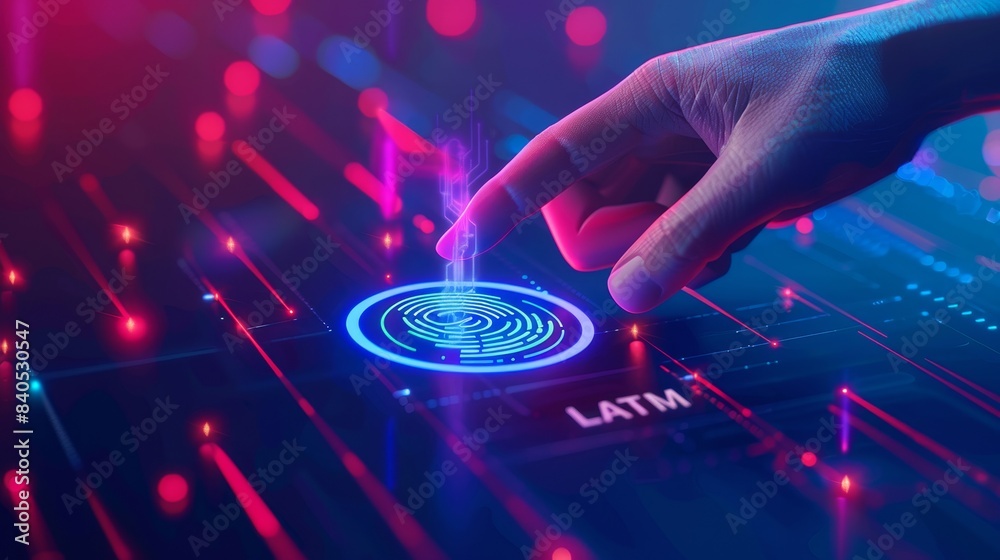 Poster a fingerprint authorization system in a banking app for payment. a system for identifying a person i
