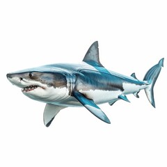 Obraz premium Detailed illustration of a Great White Shark swimming. Perfect for ocean, wildlife, and marine theme projects.