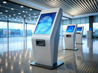An identity verification kiosk at an airport security checkpoint