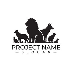 Animal Silhouette Logo Vector EPS Illustration - Ideal for Veterinary, Wildlife Conservation, and Pet Care Services