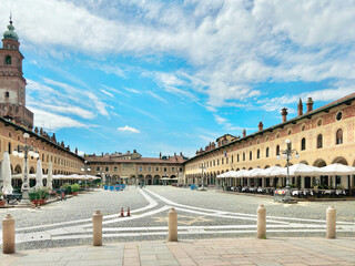Fototapeta premium piazza ducale di vigevano italia, ducale square in vigevano italy
